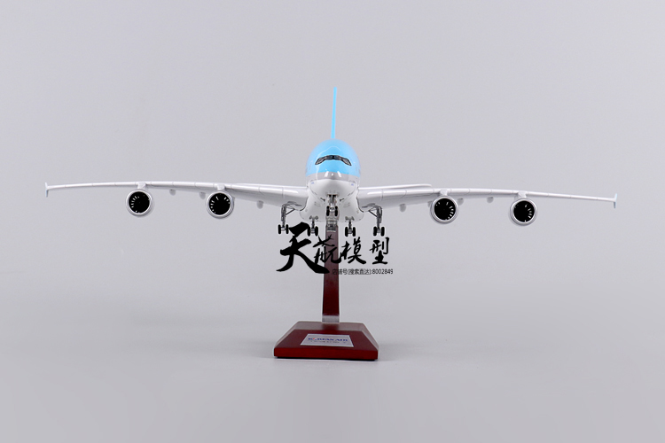 46cm với bánh xe nhẹ + Airbus 380 Máy bay tĩnh mô hình máy bay chở khách thủ công bằng nhựa mô phỏng mô hình xe