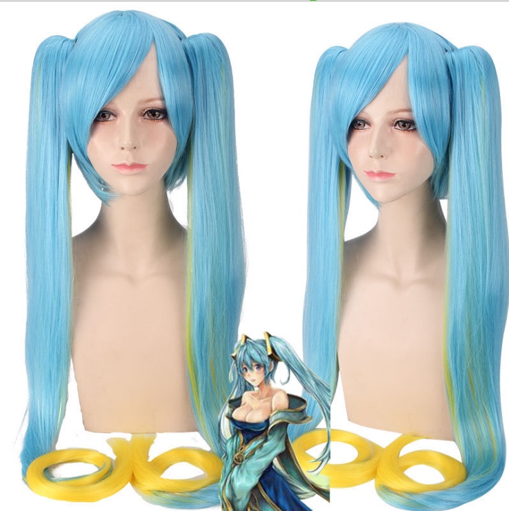 League of Legends Lol Seraphine Seraphine's Mother Double Ponytail Cosplay Wig Fake Hair League of Legends Lol Seraphine Seraphine's Mother Double Ponytail Cosplay Wig Fake Hair