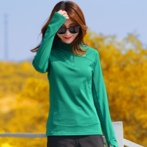 Outdoor velvet quick-drying clothes women long sleeves autumn and winter New men plus velvet elastic sports T-shirt breathable bottoming quick-drying T-shirt