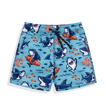 Childrens swimwear boys sand cute beach pants swimming trunks parent-child large childrens shorts into the water quick-drying loose holiday tide