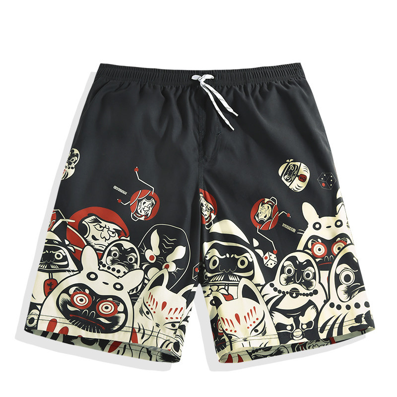Beach pants men's seaside vacation tide brand quick-drying can be launched in size swimming trunks loose shorts print five-point pants summer