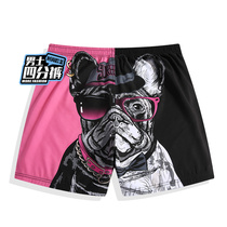 Quick-drying beach pants female couples can enter the water Mens trend loose seaside hot spring resort professional swimming trunks shorts set