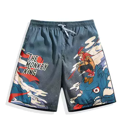 Beach pants men's lining can be used in five large size couples loose swimming cartoon hot spring shorts quick-dry swimming pants