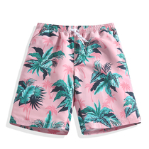 Beach pants mens embarrassing pink loose size five-point couple hot spring shorts quick-dry swimming trunks