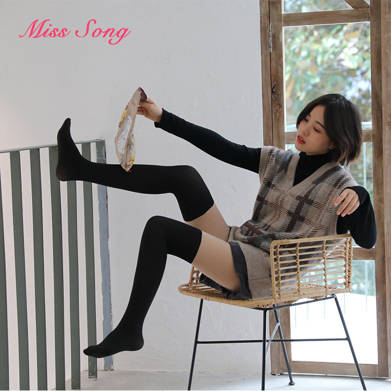 Fake Over Kneecap Spring Autumn Winter Pants Socks Jk Sky Goose Down Splicing Socks False High Silo Socks Long Silo Socks False Thigh Silk Stockings