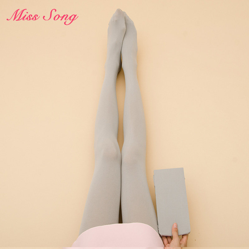 80d grey silk stockings Goose Down Inner Lap Pants Socks Spring Autumn Thin skin tone Sox stockings Sox children