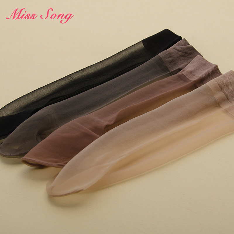 Summer ultra-thin short stockings anti-hook silk crystal stockings Spring and autumn invisible flesh-colored socks Children's black incognito thin section