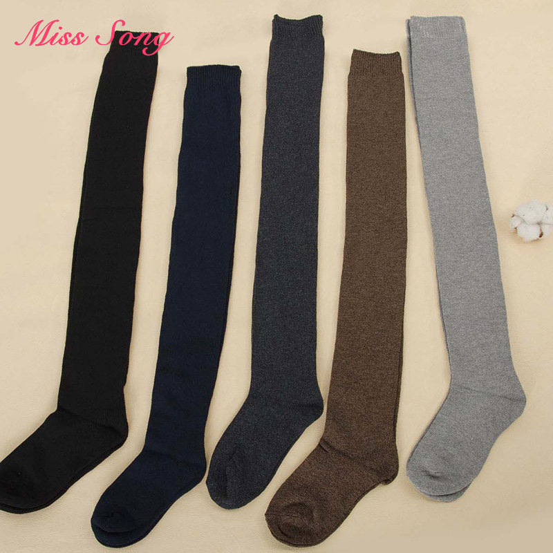 Matte cotton knitted stockings Children Korean Japanese spring and autumn knee socks College style high tube socks Student thigh socks