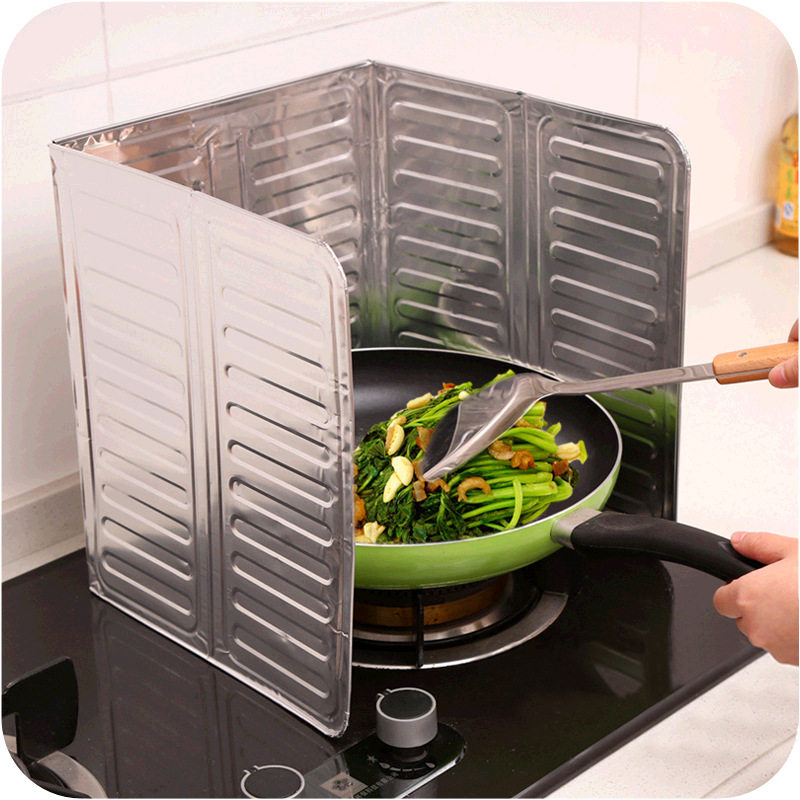 Kitchen oil-proof aluminum foil board cooktop oil baffle creative kitchen supplies cooking insulation anti-splash hot baffle anti-oil board