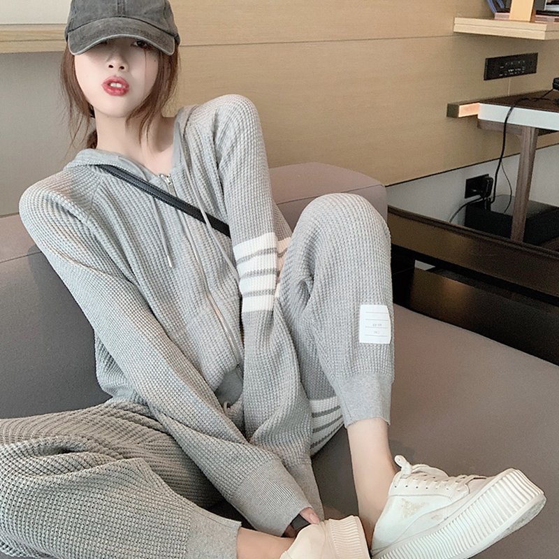 SANDRO VICARI2021 Years Early Autumn Casual Fashion Sports Two Suits Women Trendy Leant-hood Sports Shirts