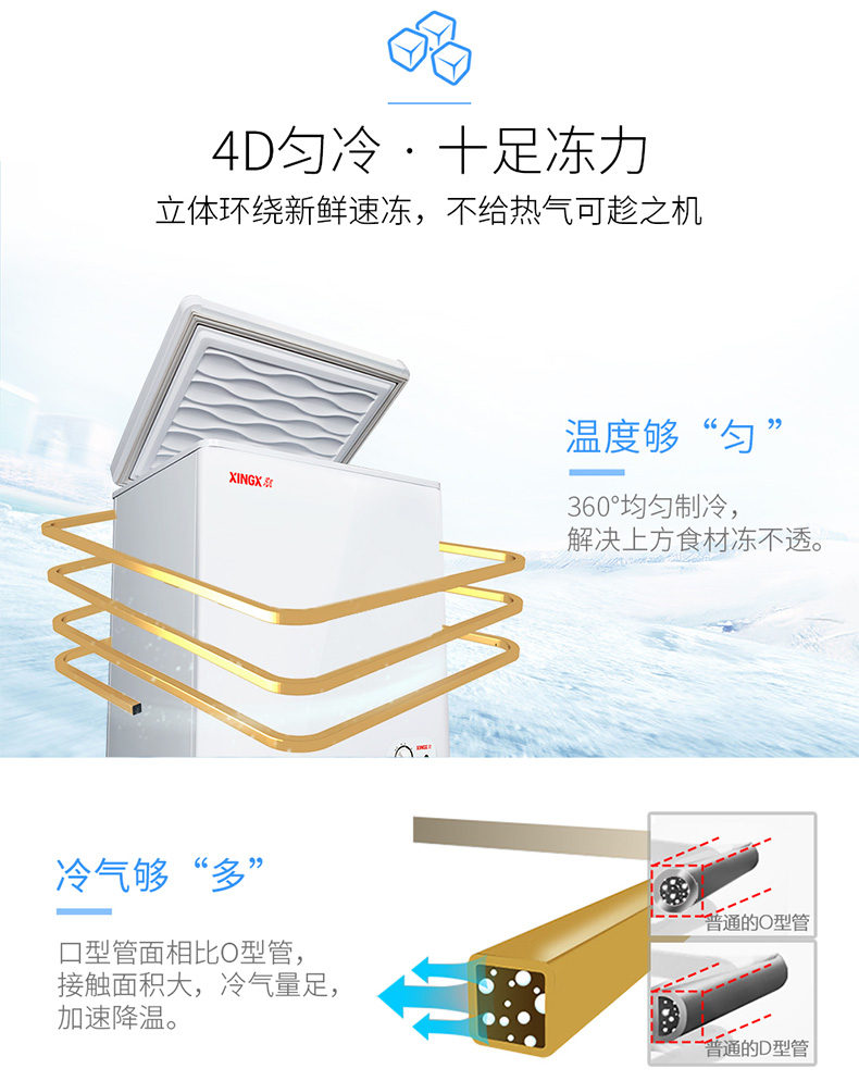 Tủ đông lạnh XINGX / Star BD / BC-108E Tủ đông gia dụng Tủ đông nhỏ tiết kiệm năng lượng Tủ đông đơn nhiệt độ - Tủ đông tủ đông trưng bày