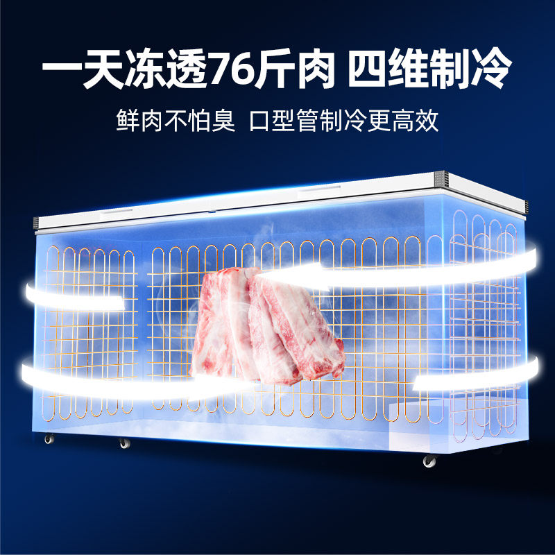 Star Freezer Commercial Freezer Large Capacity Refrigeration and Freezing Horizontal Single-Temperature Refrigerator Fresh-Keeping Freezer