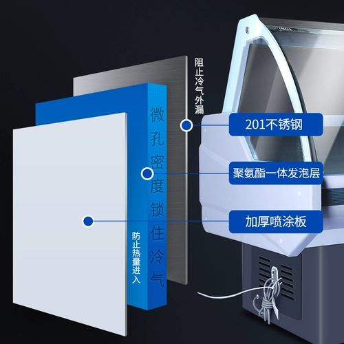 Star SC-2500ZSH Commercial Belly Credit Credit Cordate Carement Caremet Merchants Super Fresh Cold Sainet Seafood Display Шкаф