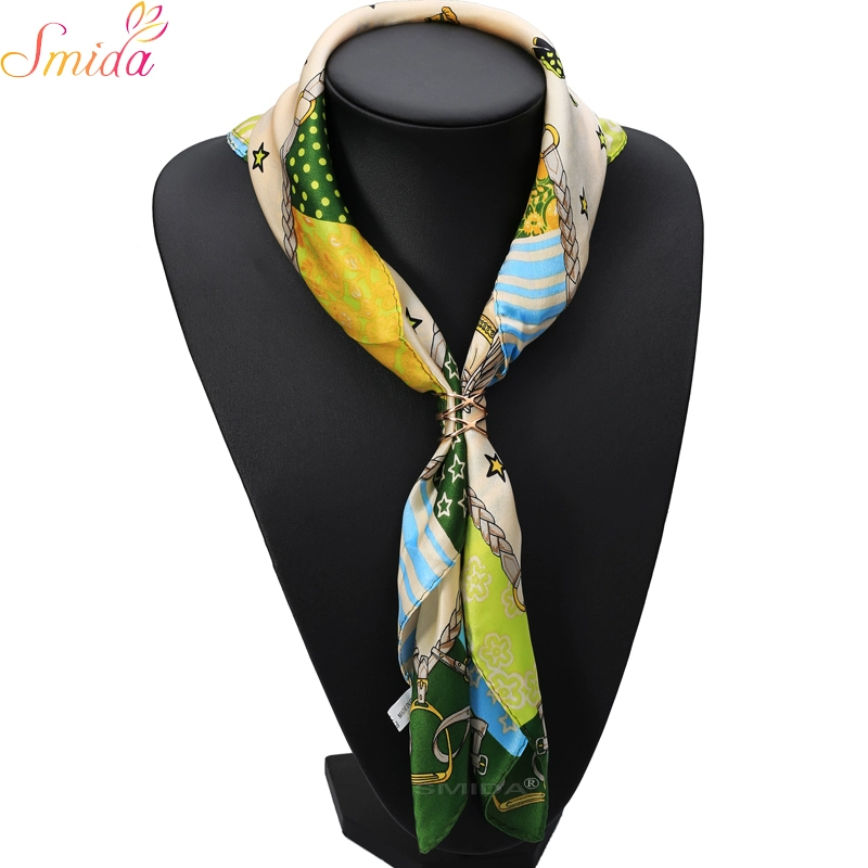 SMIDA khăn lụa khóa trang sức khăn lụa đơn giản khăn ống vòng tròn khăn khóa khăn lụa phụ kiện trâm phụ nữ trang sức thời trang - Trâm cài