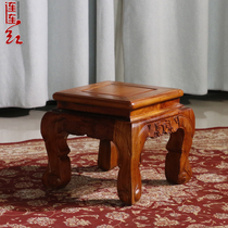 Burmese rosewood small square stool Chinese style mahogany low stool shoe changing stool carved solid wood childrens stool sofa tiger foot stool