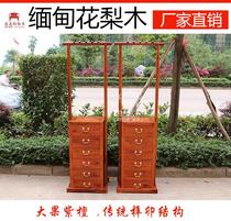 Red wood clothes hat rack Myanmar flowers pear wood hanging clothes hanger solid wood furniture floor containing cabinet big fruit purple sandalwood shelve