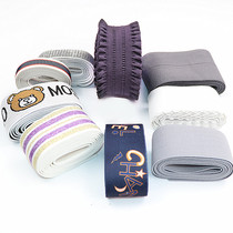 High stretch silver gray elastic band thick letter rubber band personality elastic lace color half fold edge strip