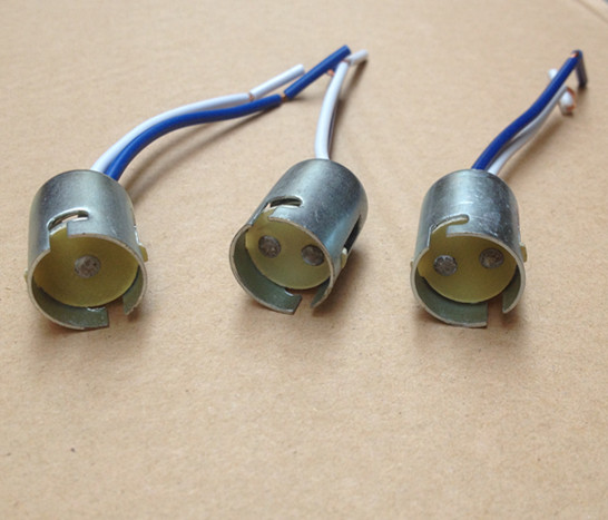 Single foot double flat foot for car, high and low foot double contact lamp holder, living room lamp holder, iron lamp holder plug