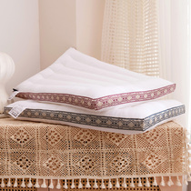  Cotton court style low pillow Childrens student low pillow core Medium and low pillow core Neck care health pillow washable pillow