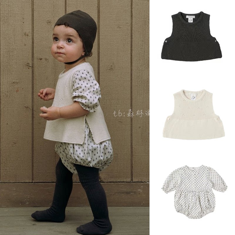 Fish - sweet female bene for Korean baby knitting French vest long sleeve coat