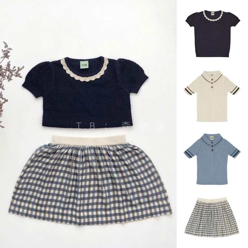 Swimming fish custom boy and girl organic cotton short sleeve tops polo shirt breathable thin knit stripes summer