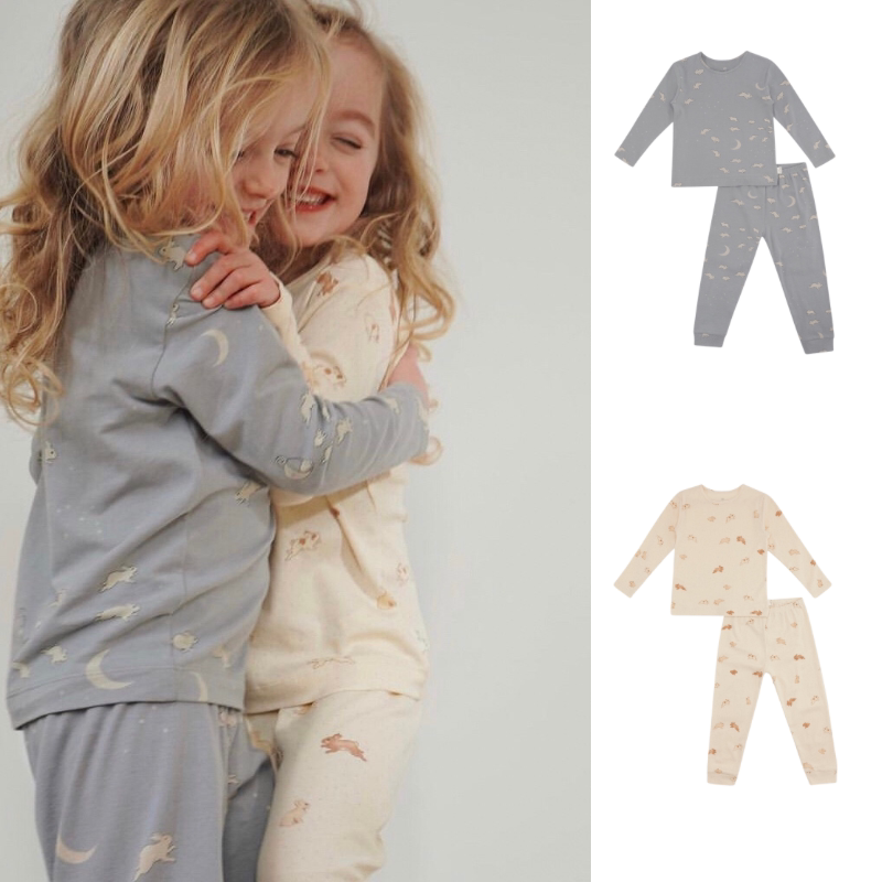 Swimming fish custom Danish ks Rabbit New Children's Long - sleeved Pajamas Household Clothes Inside