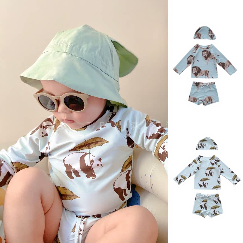 Fish New Children's Long Sleeve Swimsuit Boys Baby Sun - Shower Swimsuit Summer Boys Swimsuit