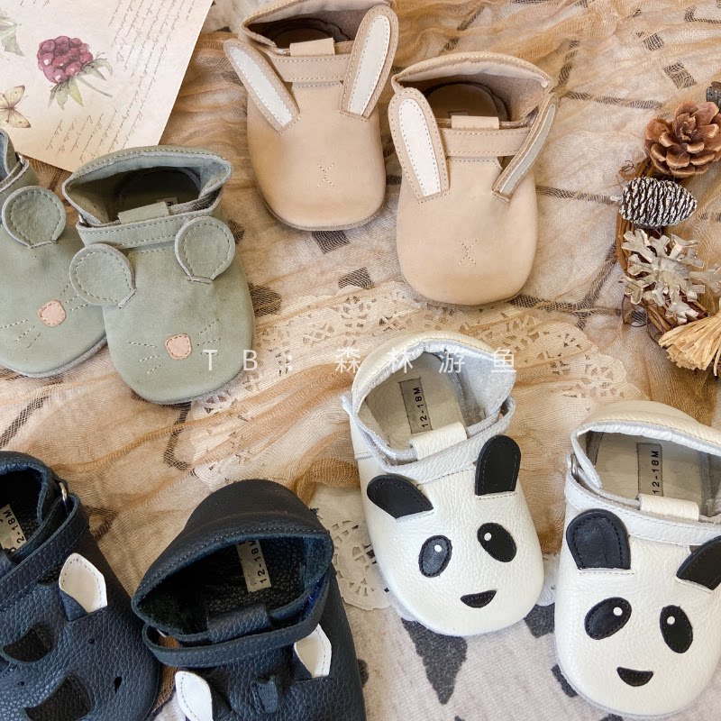 Youyu custom upgraded version ins Dutch baby toddler shoes real cowhide leather shoes cute animal shoes autumn