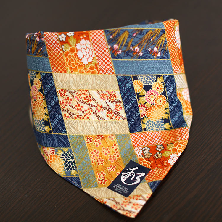 Made in Japan imported and wind pure cotton cat dog scarf triangular scarf headdress headscarf Indonesian Golden Retriever Satsuma saliva towel