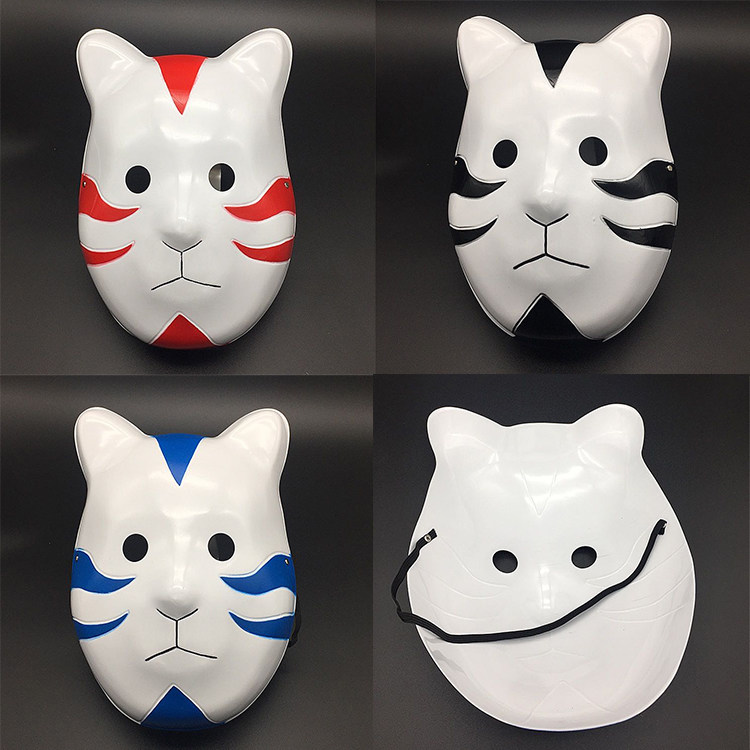 Animation Fire Ninja Mask Cos Cos Wood Leaves Dark Fox Cat Face PVC Mask Children