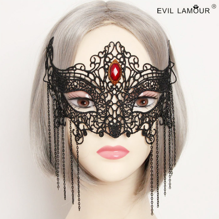 European and American fashion half-face sexy blindfold black lace fox mask ten thousand Christmas party mask-Taobao