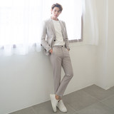 CSO spring and autumn male Korean style self-cultivation small suit suit handsome college student fashion leisure light business formal dress groom