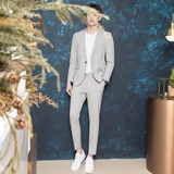 CSO Spring and Autumn Men's Gray Small Suit Suit Trend Casual Korean Style College Students Handsome Slim Suit Groom