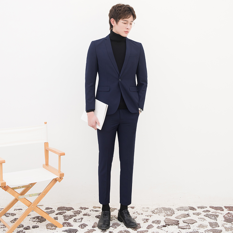 CSO Spring / Summer nam Tây Tạng xanh nhỏ Suit thời trang Casual Han Feng Handsome ăn mặc phù hợp với Ed Groom