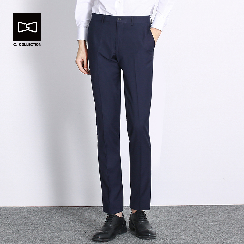 CSOCSO Spring and Autumn Men's Korean version Western pants Business Cultivation Leisure Mid Youth West Suit Straight Cylinder Positive Pants Trendy