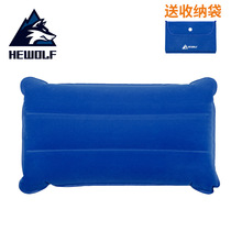 Wolf outdoor camping inflatable pillow square flocking pillow self-driving tour camping pillow Wild portable inflatable headrest