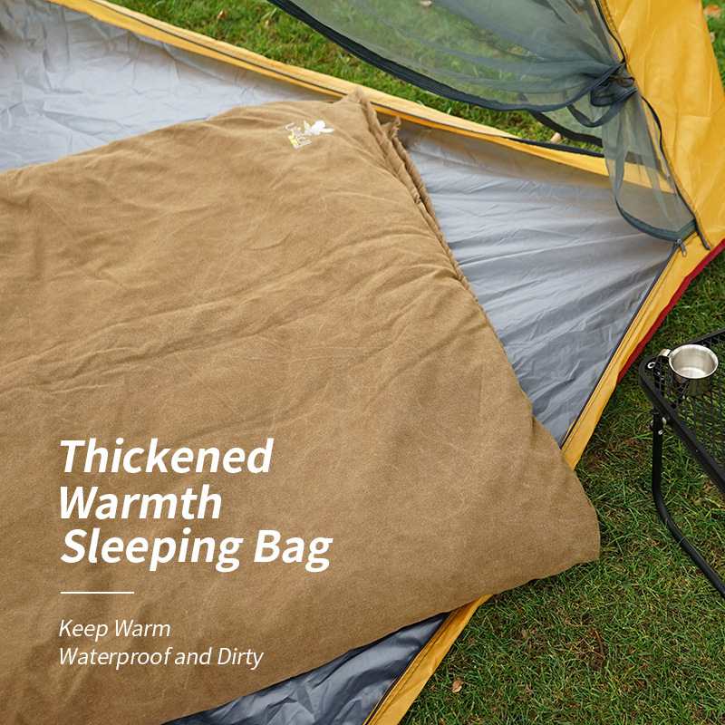 On-board Self Driving Cruise Outdoor Camping Oversized Double Sleeping Bag Camping Thickened Waterproof Pure Cotton Quilt Warm Sleeping Bag CLS