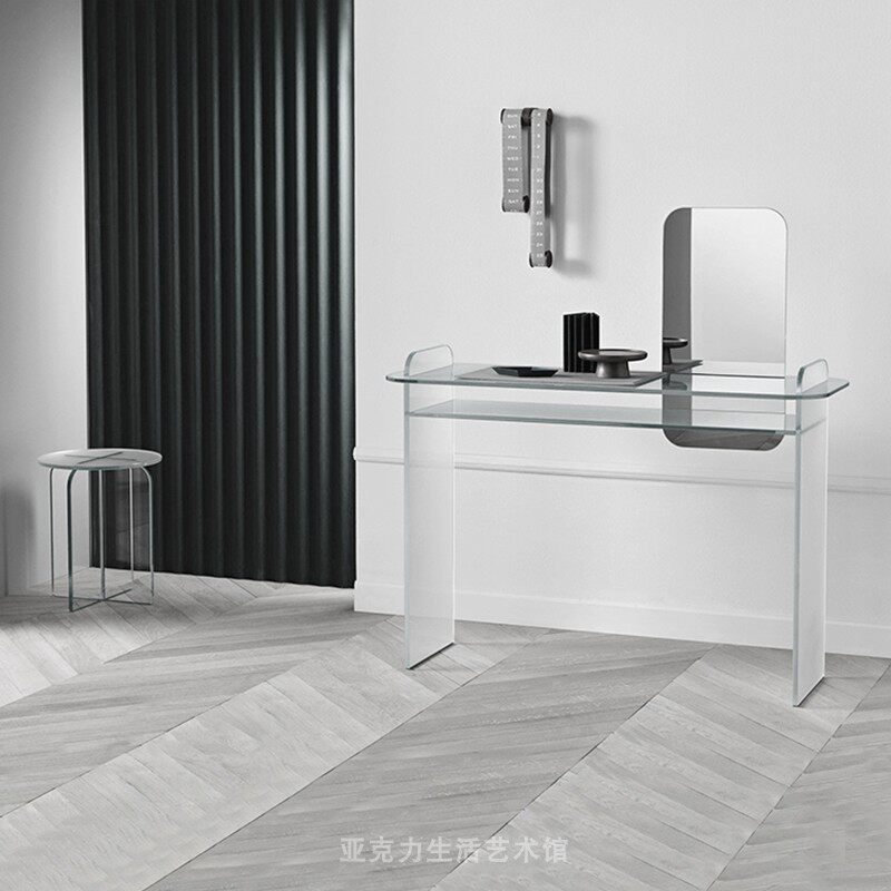 Nordic Ins Wind Modern Minimalist Acrylic Comb Dresser Creative Genguan Bar Case Transparent Makeup Table Stools Composition 