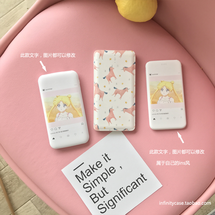 Cô gái kỳ lân cầm tay di động Apple Android sạc bản đồ kho báu tùy chỉnh quà tặng ngày Valentine sạc dự phòng trong suốt