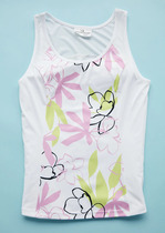 GRAND SLAM summer white printed top quick-drying breathable sports sleeveless T-shirt womens tennis vest