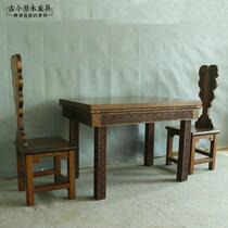 Southeast Asia solid wood furniture table Ancient and modern log Chinese DK136 Southeast Asian style Thai solid wood dining table