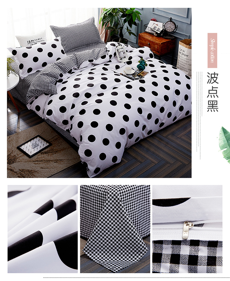 Bắc âu đơn giản bốn mảnh thiết lập 1.8 m sọc quilt cover 2 sheets ký túc xá sinh viên giường duy nhất ba mảnh đặt 1.5