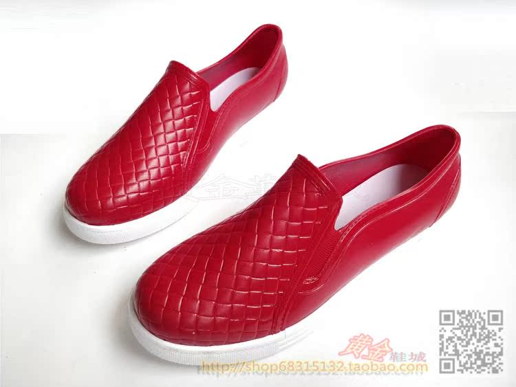 Giày cao su nữ mưa đi giày nước không thấm nước Giày nhựa nữ khách sạn làm việc chống trượt nhà bếp giả da màu đen giày đi mưa thấp để giúp - Rainshoes giầy ủng