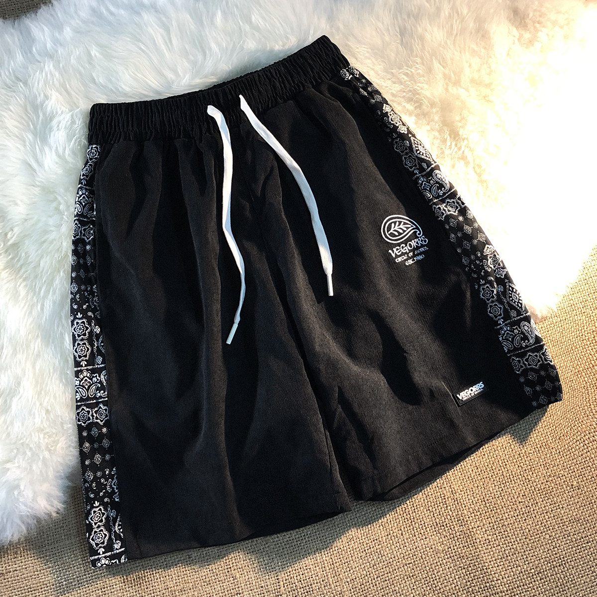 The secrets of the bear's palm 2021 summer new retro cashew boomers Relax Casual Pants Broadlegged Men And Women's Pants Shorts