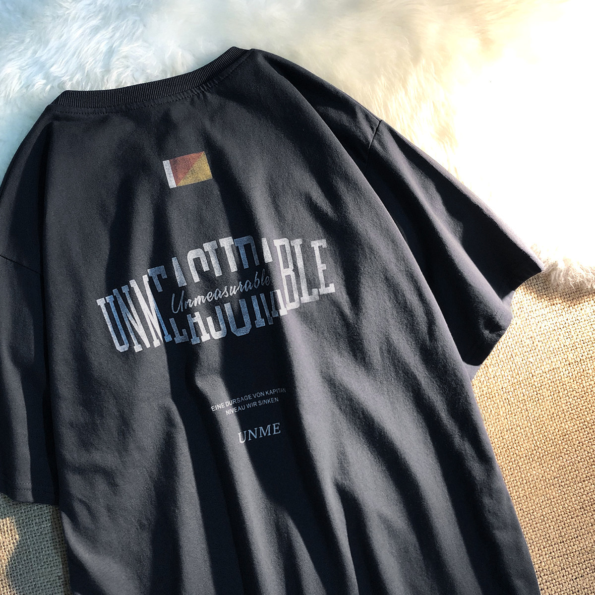 The secret of bear palm goodbye yesterday 2021 tide summer and autumn loose collar short - sleeved T - shirts in couples and women