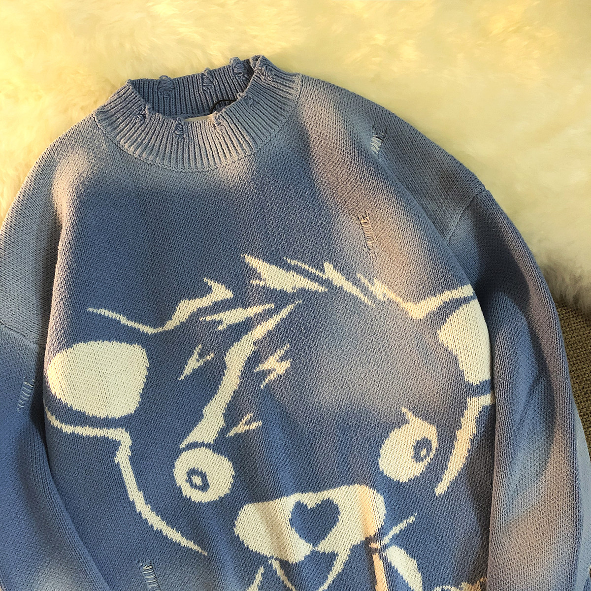 Bear paw's secret knitwear ins2020 new semi-high collar lazy wind outside the hole bear sweater woman