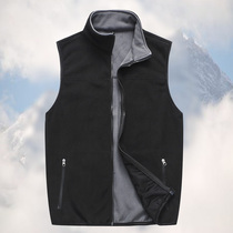 Fleece vest mens jacket cardigan warm spring and autumn and winter outdoor sports leisure waistcoat fleece loose vest