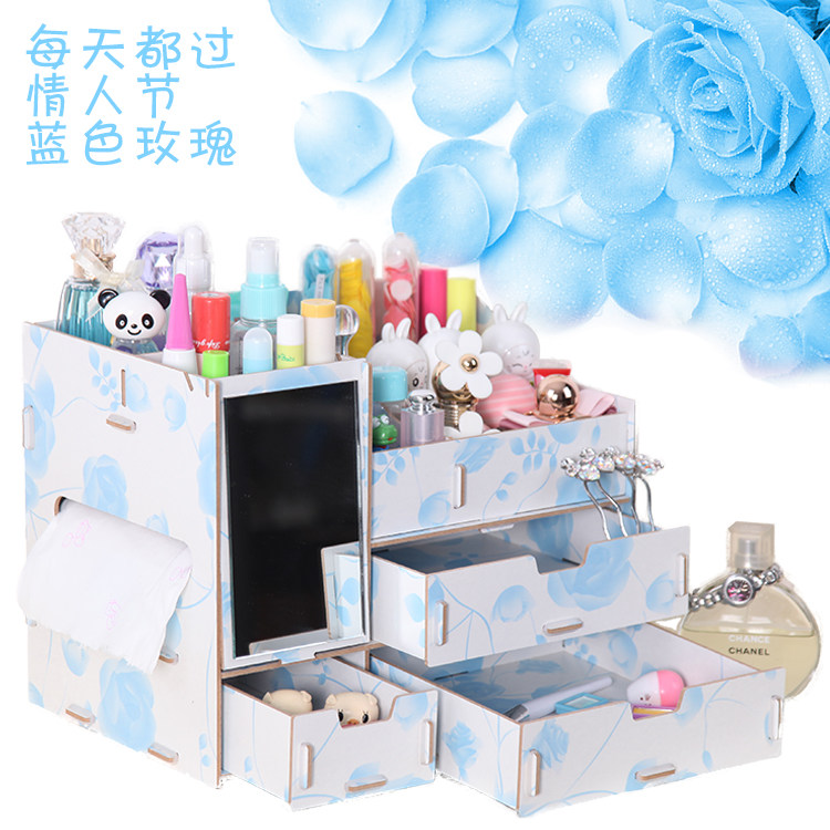 Dụng cụ lưu trữ miễn phí tại nhà, lưu trữ nhiều lớp, hoàn thiện, nắp, giỏ lưu trữ, bông tai, hộp lưu trữ máy tính để bàn Hàn Quốc túi vải đựng quần áo