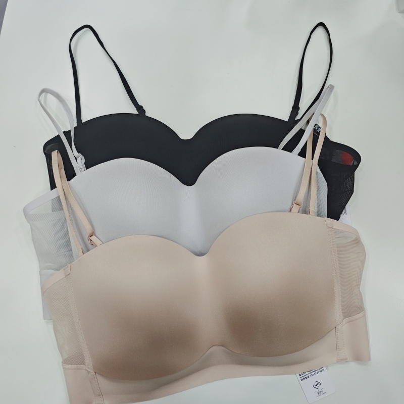 Summer Seamless Smooth Backless Bra for Girls, Bc Cup, Detachable Thin Straps, Integrated Cup Support Bra