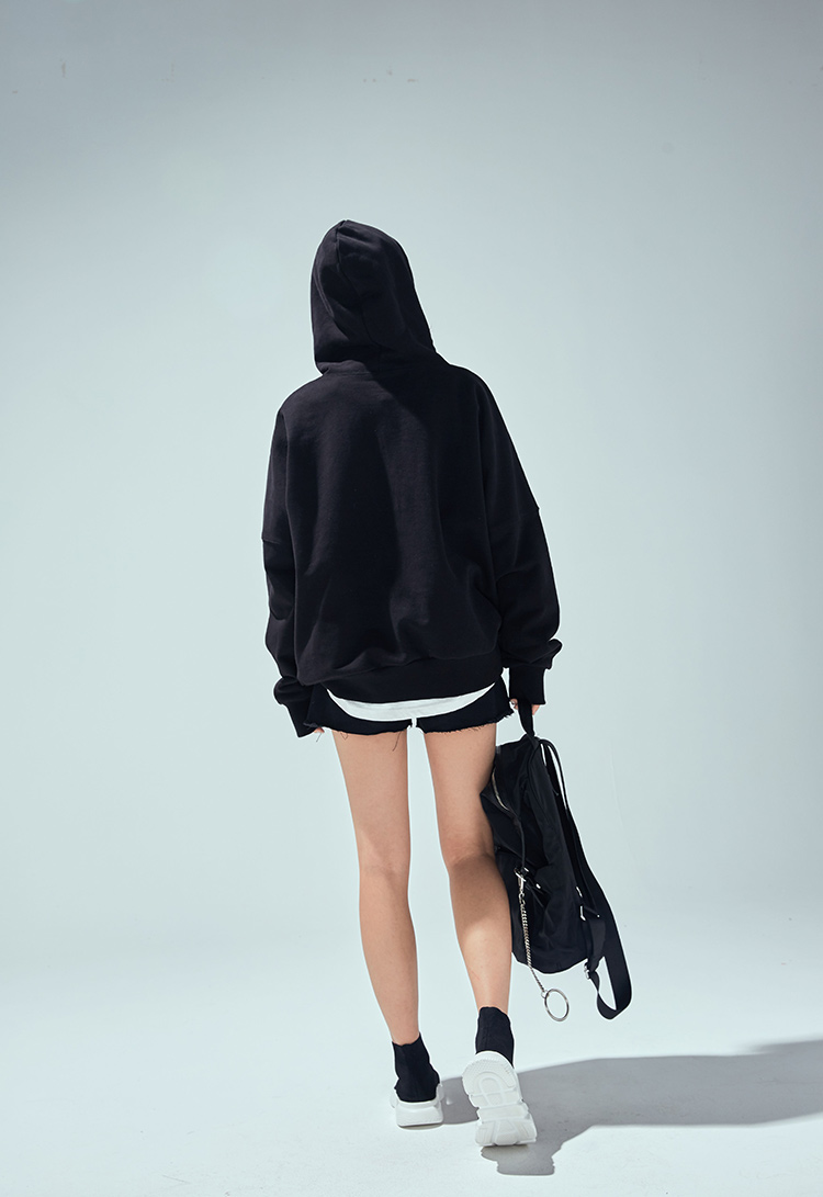 2018新款连帽宽松加绒加厚中长款卫衣女秋冬